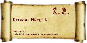 Krnács Margit névjegykártya
